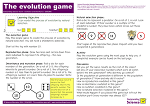 Outstanding Science Year 6 - Evolution and inheritance | The evolution game