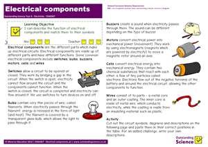 Outstanding Science Year 6 - Electricity | Electrical components